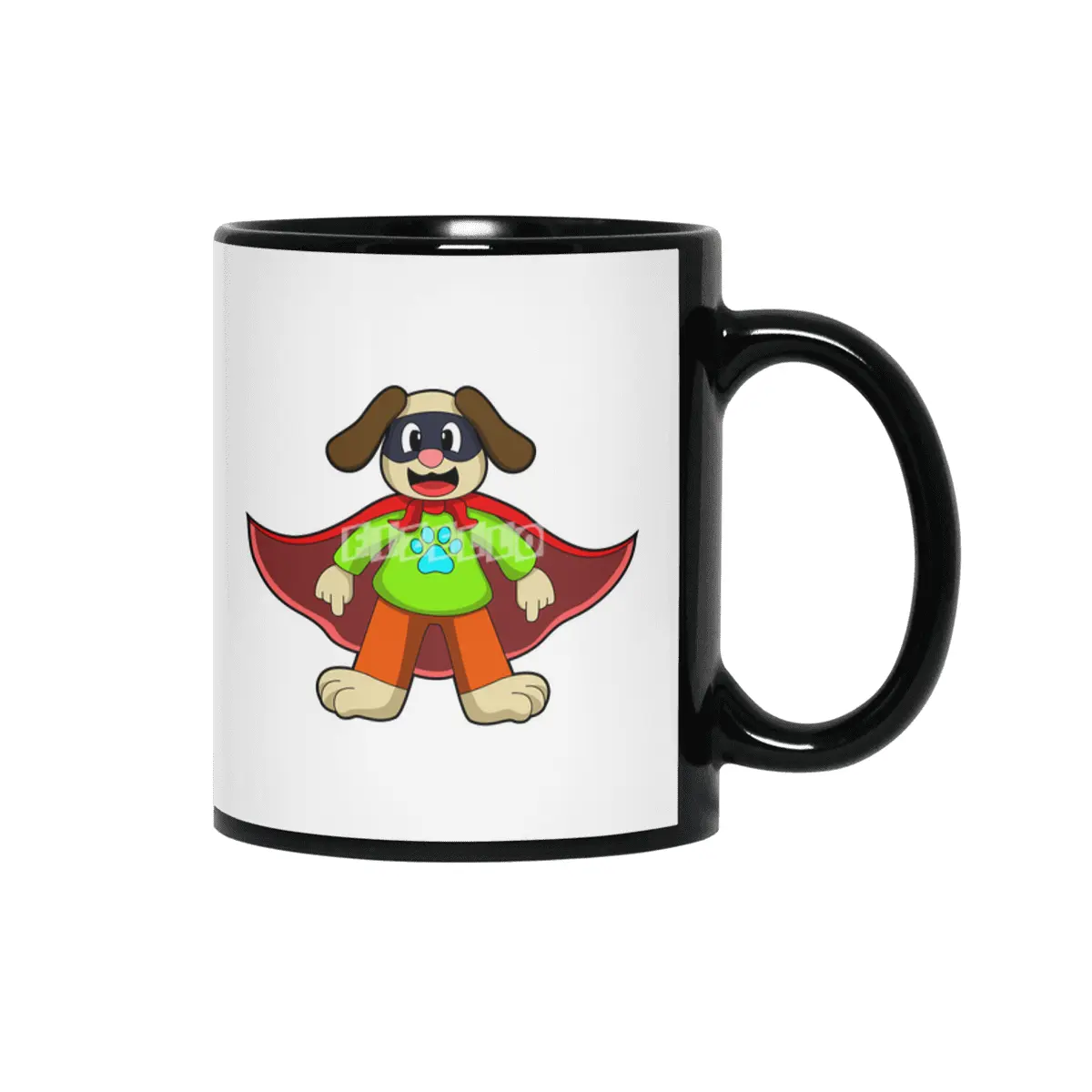 Dog as Hero with Mask Siyah Kupa