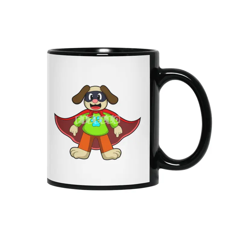 Dog as Hero with Mask Siyah Kupa
