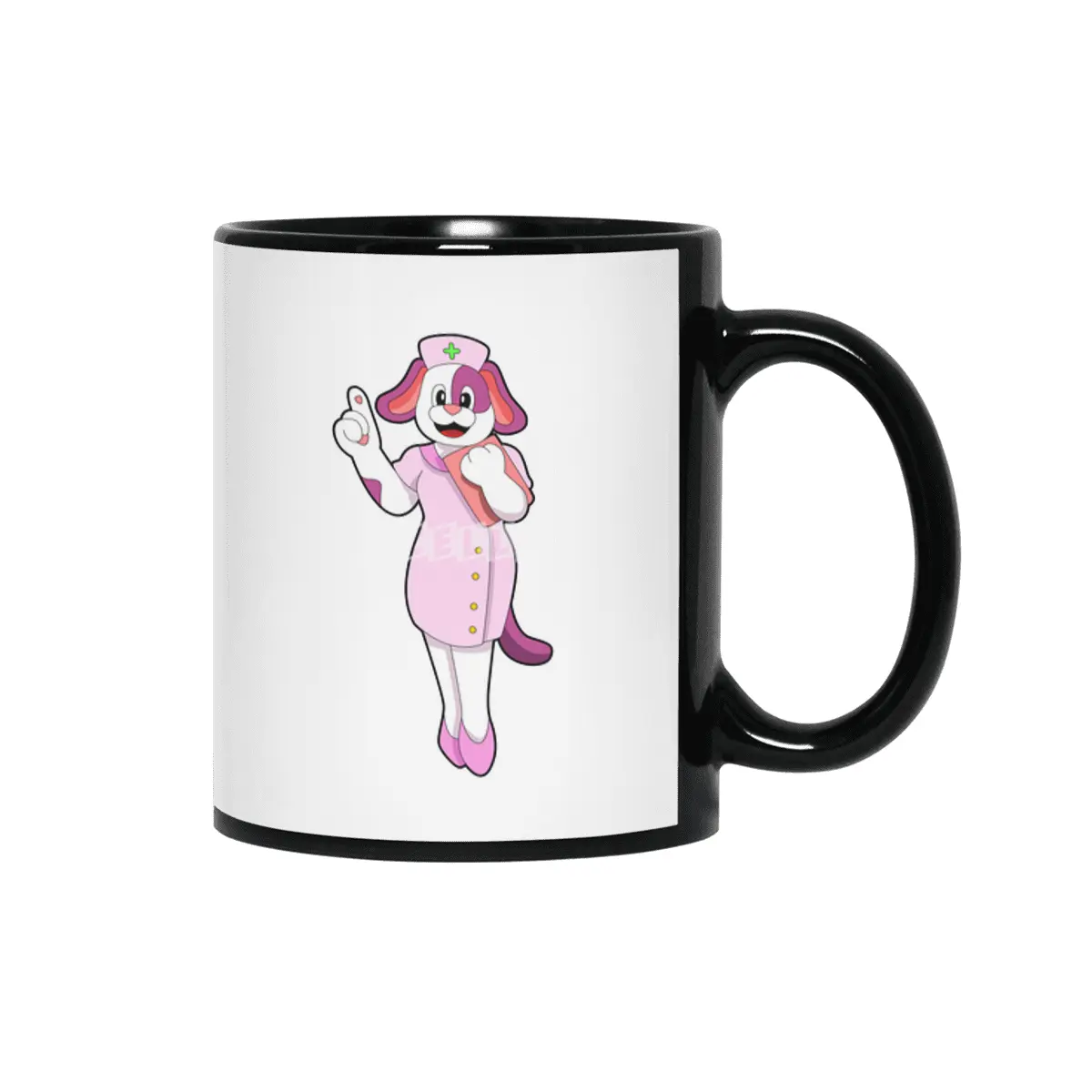 Dog as Nurse Siyah Kupa