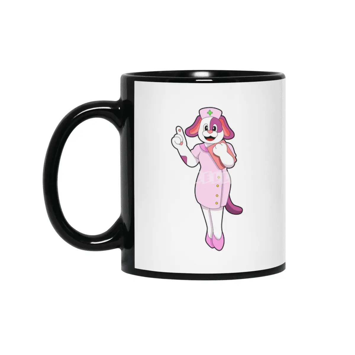 Dog as Nurse Siyah Kupa
