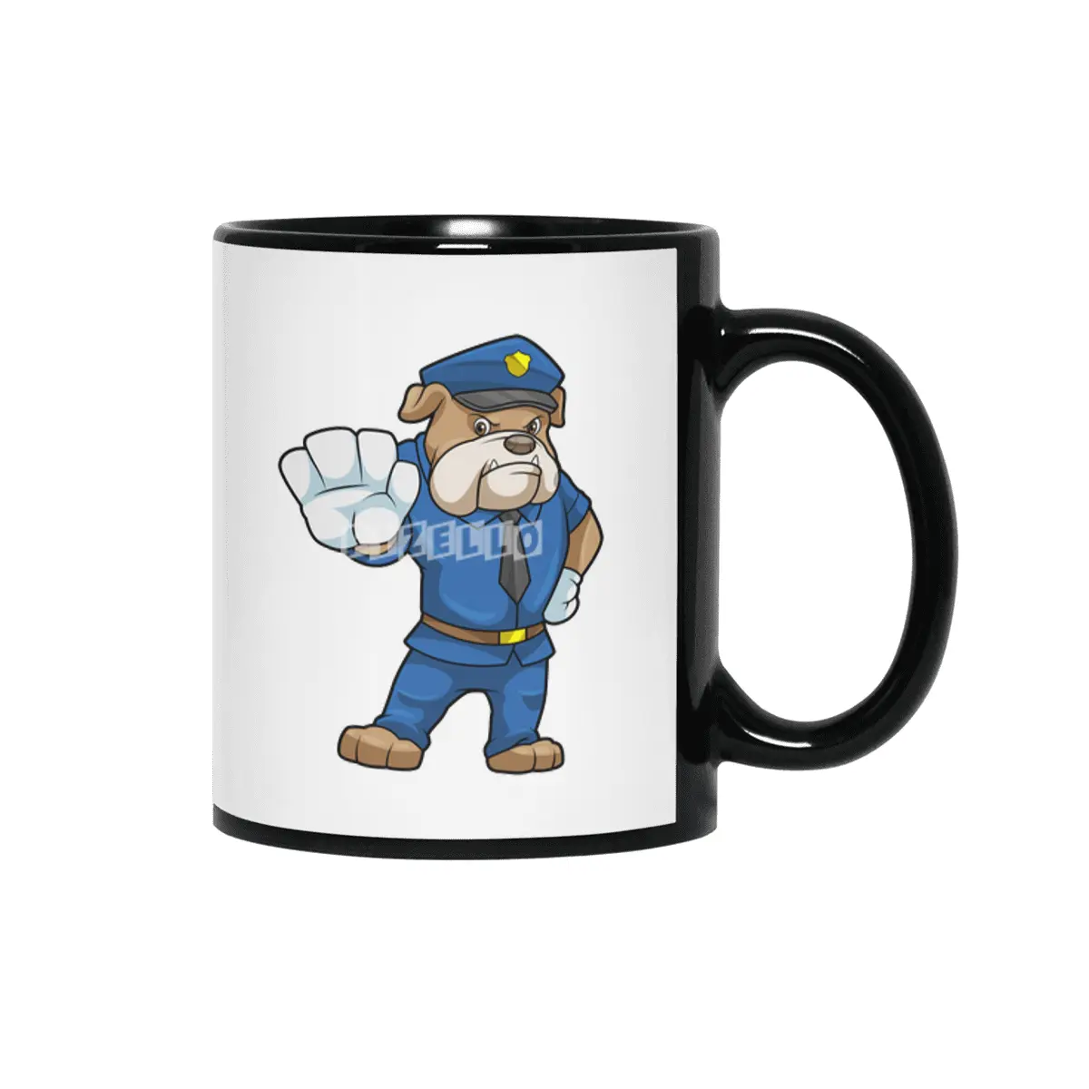Dog as Police officer with Police uniform Siyah Kupa