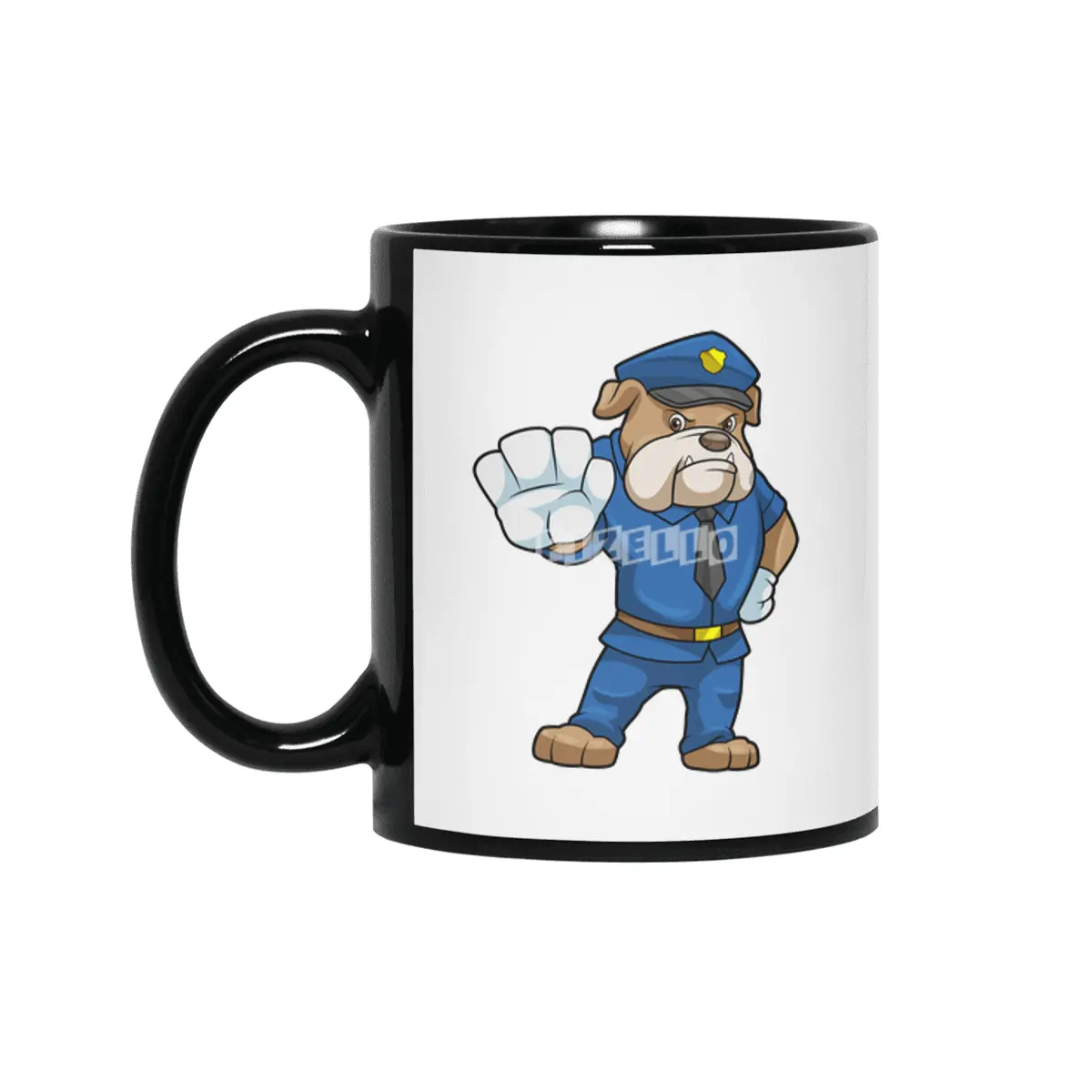Dog as Police officer with Police uniform Siyah Kupa