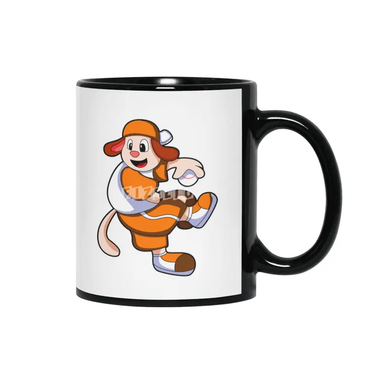 Dog at Baseball Sports & Cap Siyah Kupa