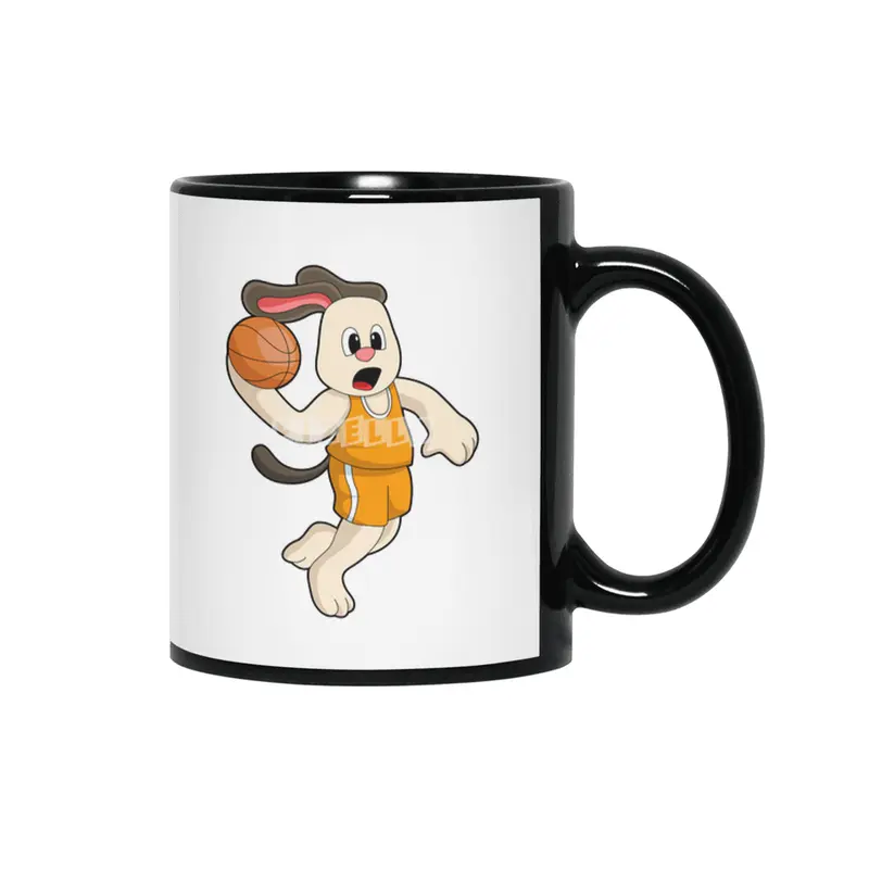 Dog at Basketball Sports Siyah Kupa