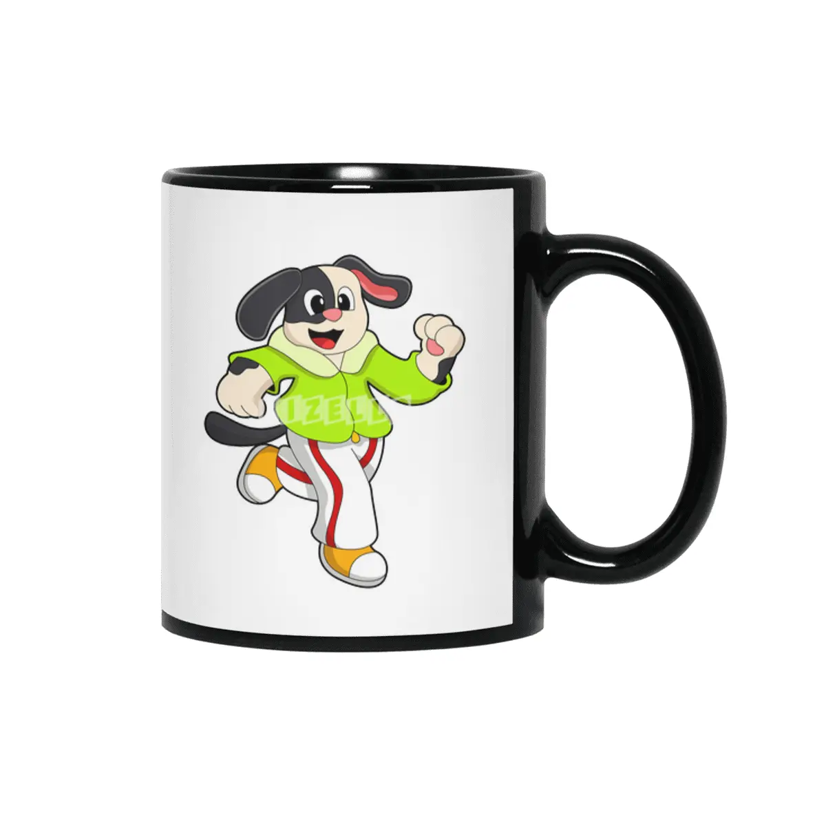 Dog at Running Siyah Kupa