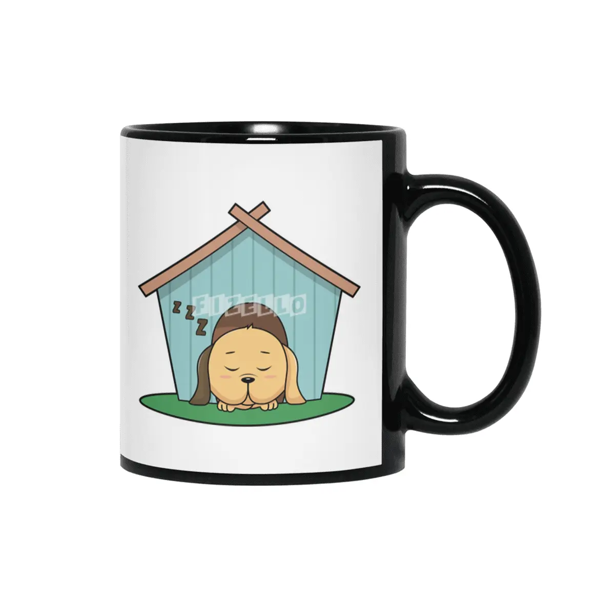 Dog in Dog house Siyah Kupa