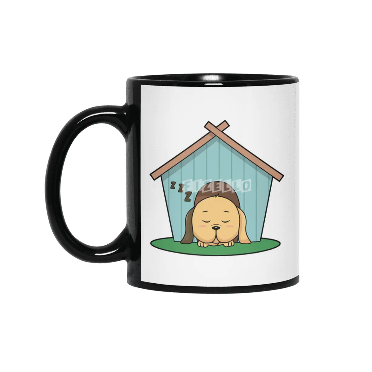 Dog in Dog house Siyah Kupa