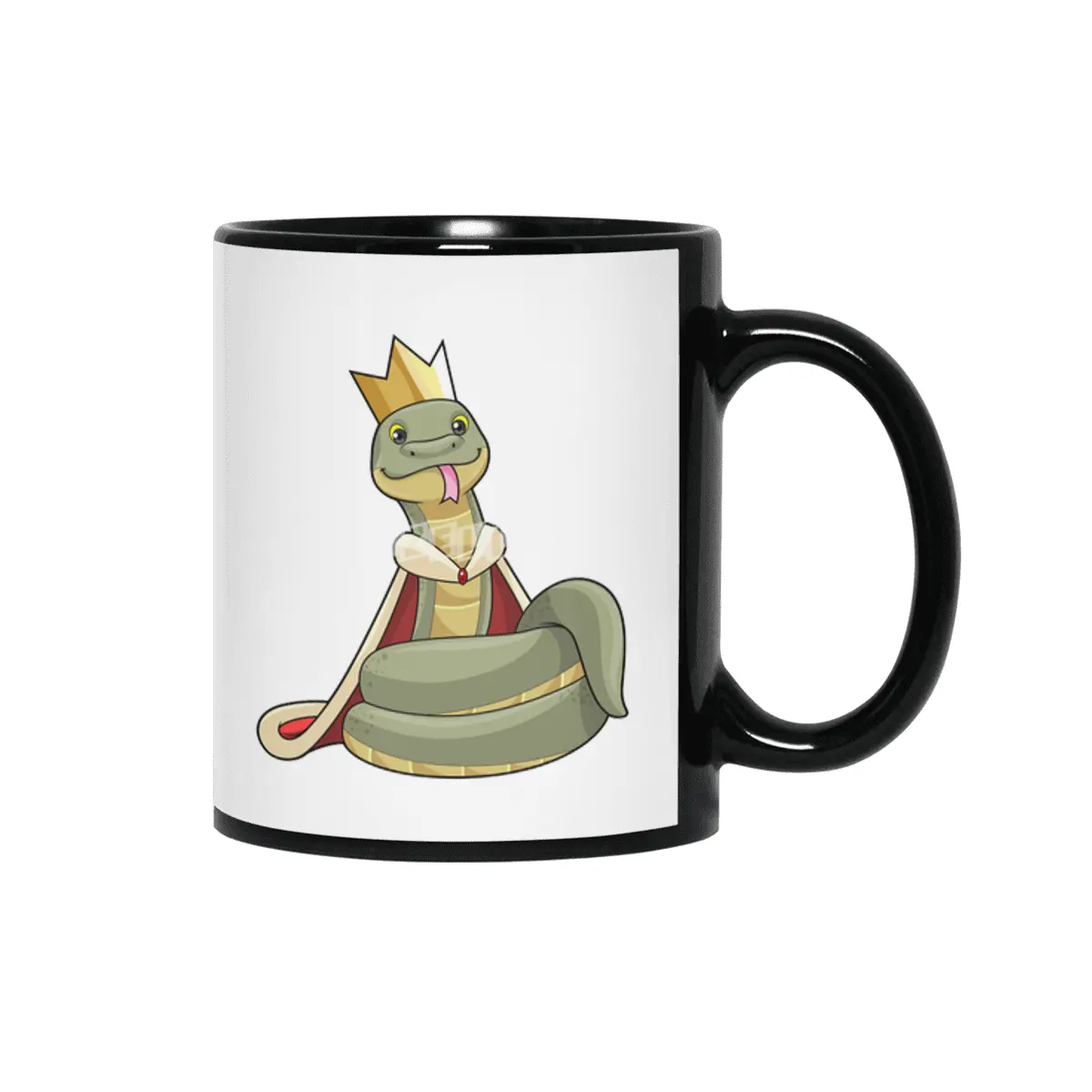 Snake as King with Crown Siyah Kupa