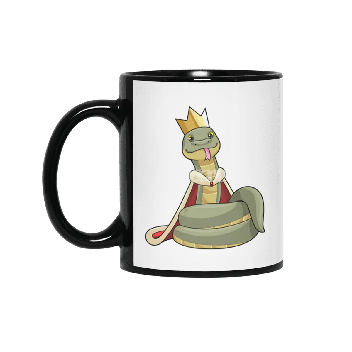 Snake as King with Crown Siyah Kupa