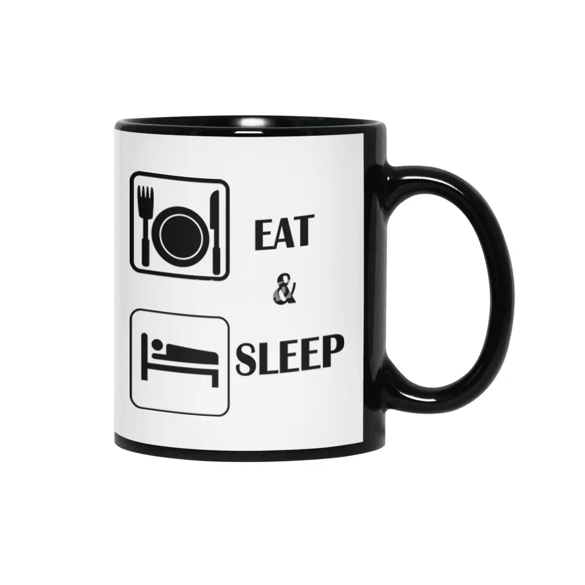 eat and sleep Siyah Kupa