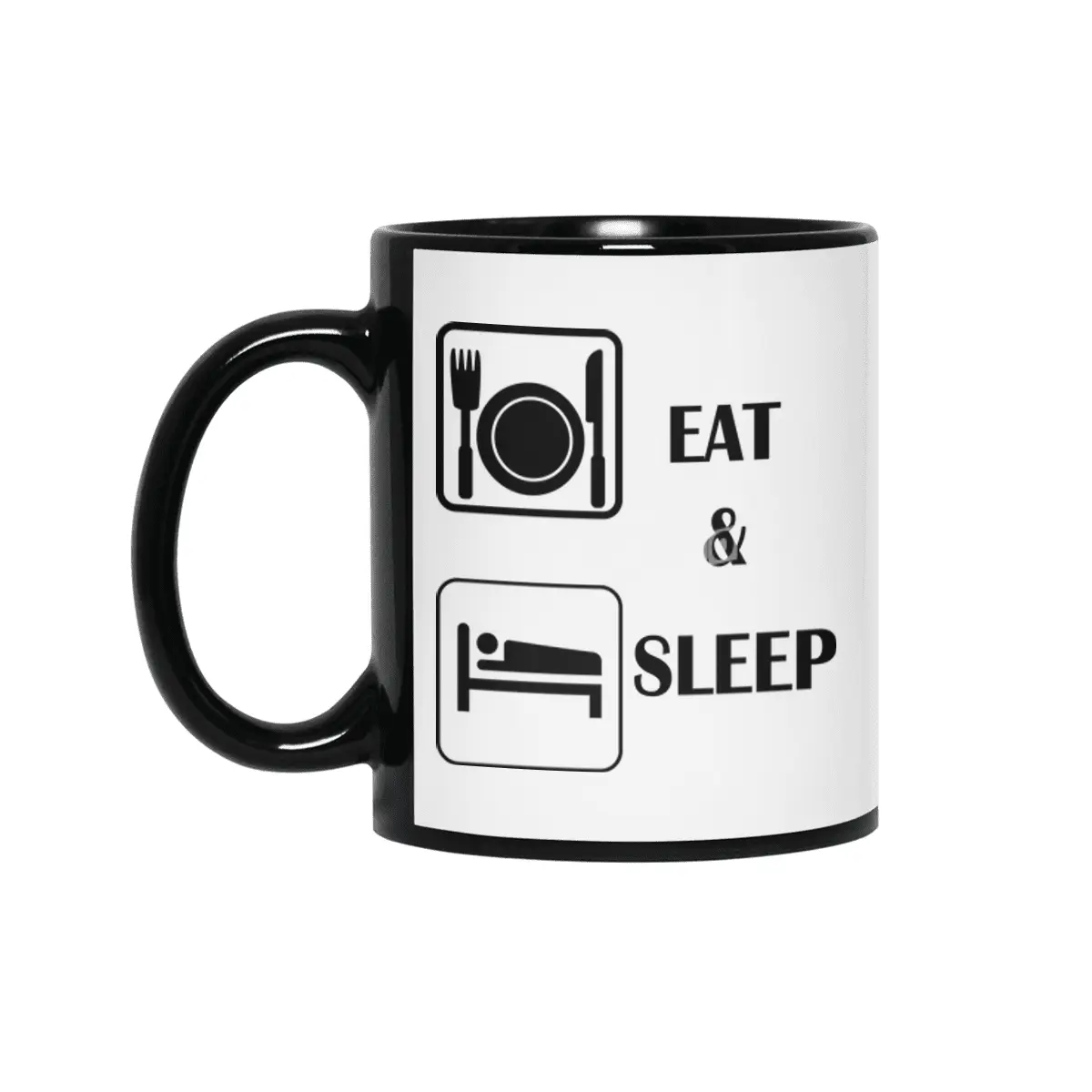 eat and sleep Siyah Kupa