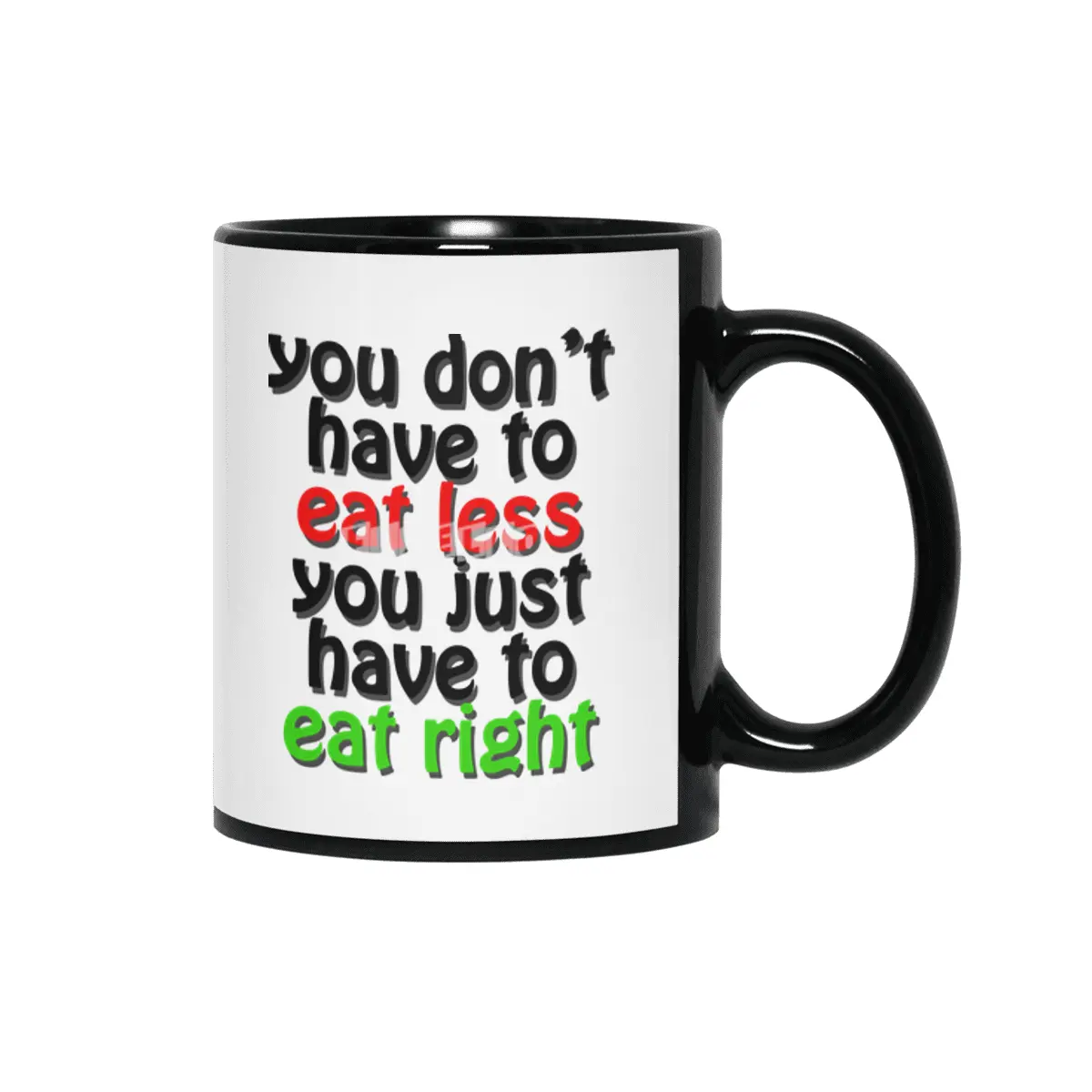 eat right Siyah Kupa