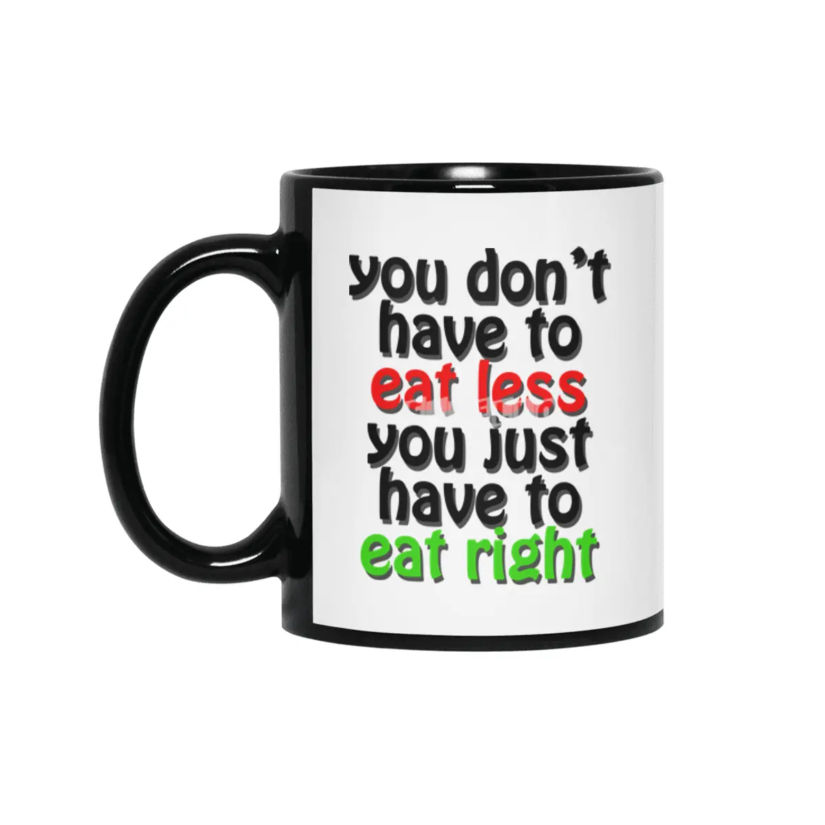eat right Siyah Kupa