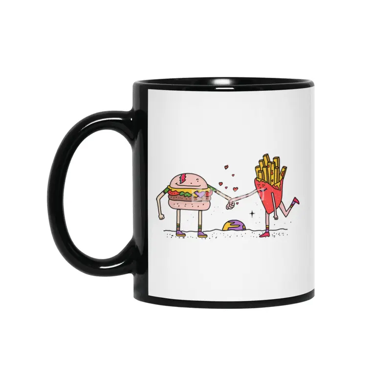 Burger & Fries Siyah Kupa