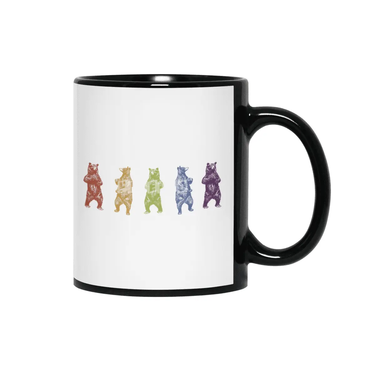 Dancing Rainbow Bears Siyah Kupa