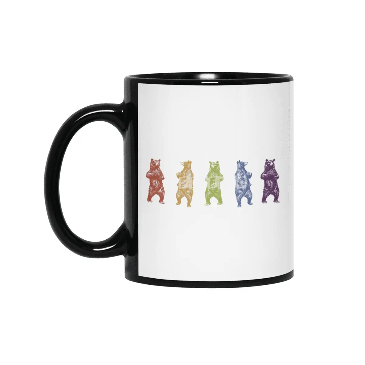 Dancing Rainbow Bears Siyah Kupa