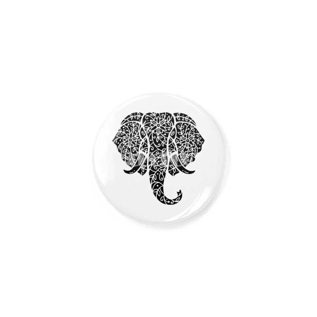 Ornate Elephant (Black on White) Açacak
