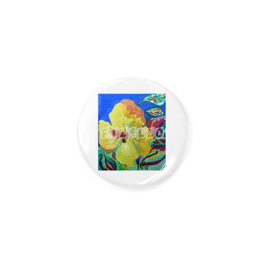 Birthday Acrylic Yellow Orange Hibiscus Flower Painting with Red and Green Leaves Açacak