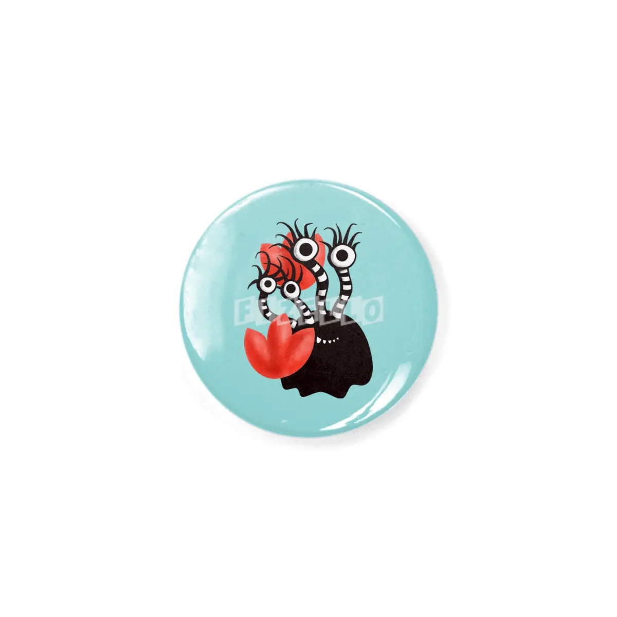 Cute Black Monster With Abstract Tulips Açacak