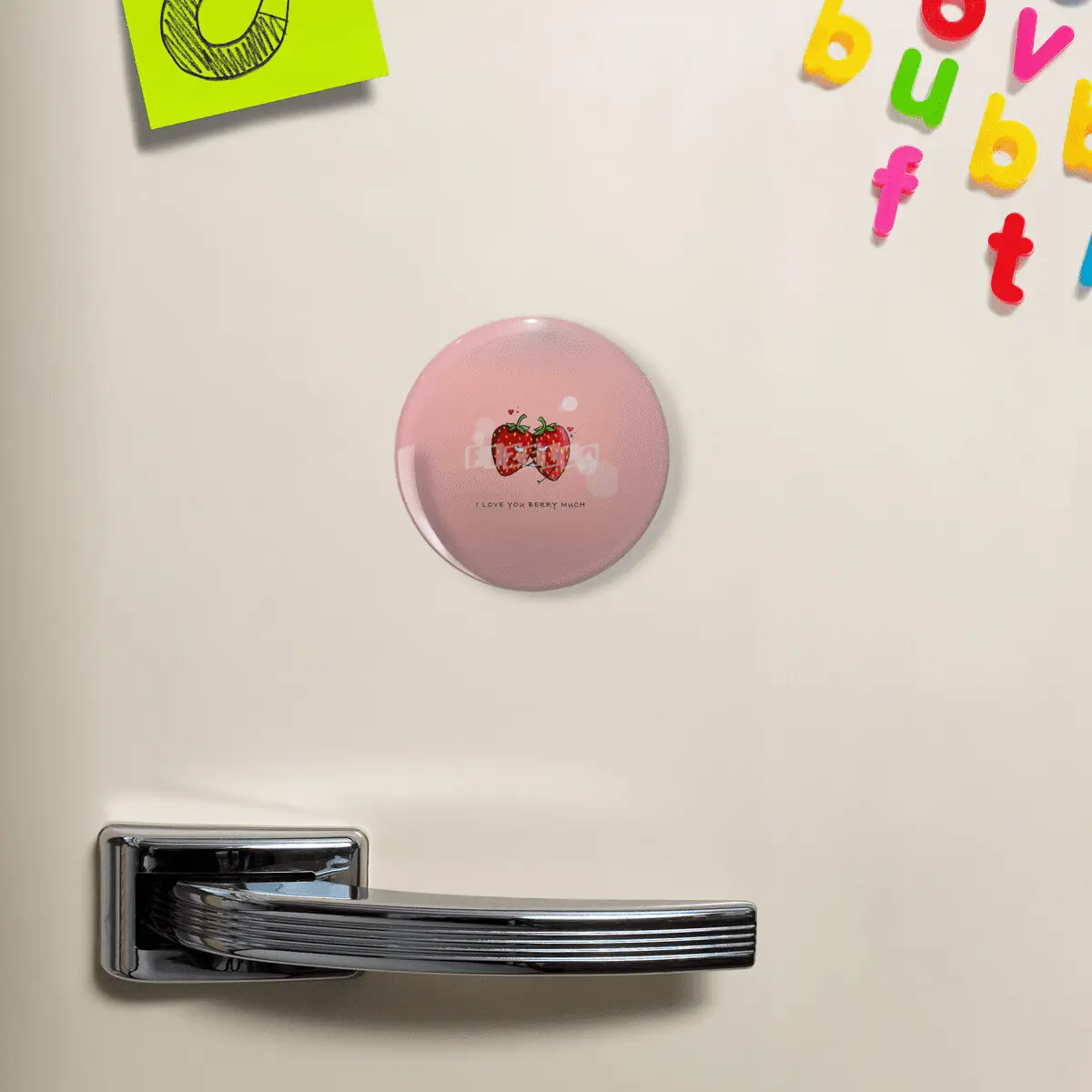 Cute Strawberry Couple with "I Love You Berry Much" Açacak