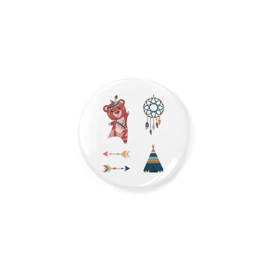 Indian Red Bear Sticker Set Dreamcatcher Red Açacak