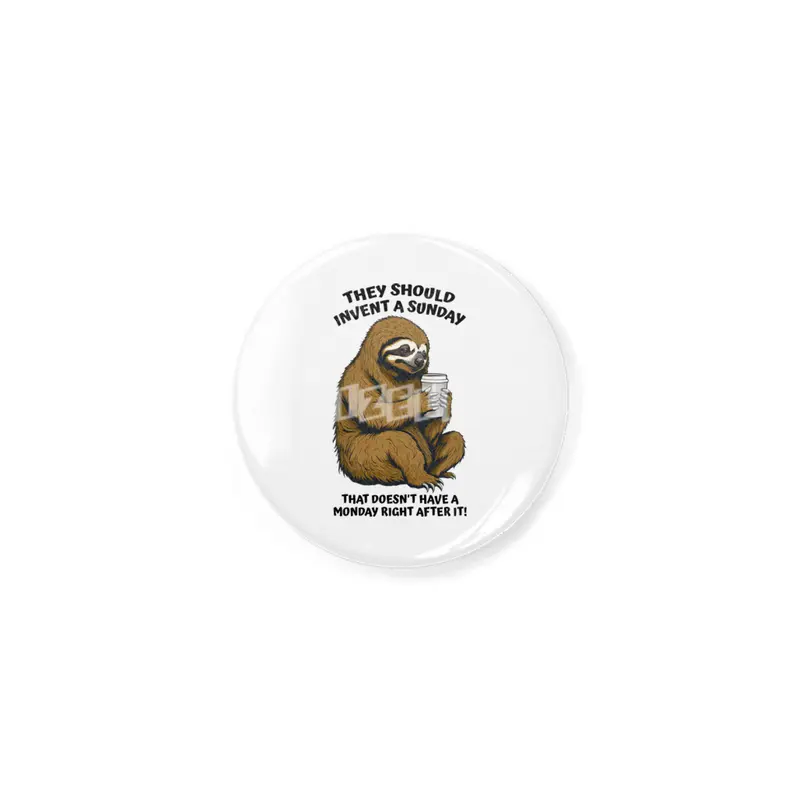 Funny Lazy Sloth Monday After Sunday Coffee Lover Açacak