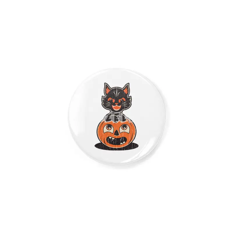 Retro Halloween Cat and Pumpkin Açacak