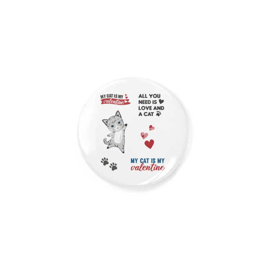 Cats Sticker Set My Cat Is My Valentine Light Gray Açacak