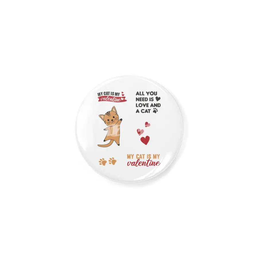 Cats Sticker Set My Cat Is My Valentine Red Heart Açacak