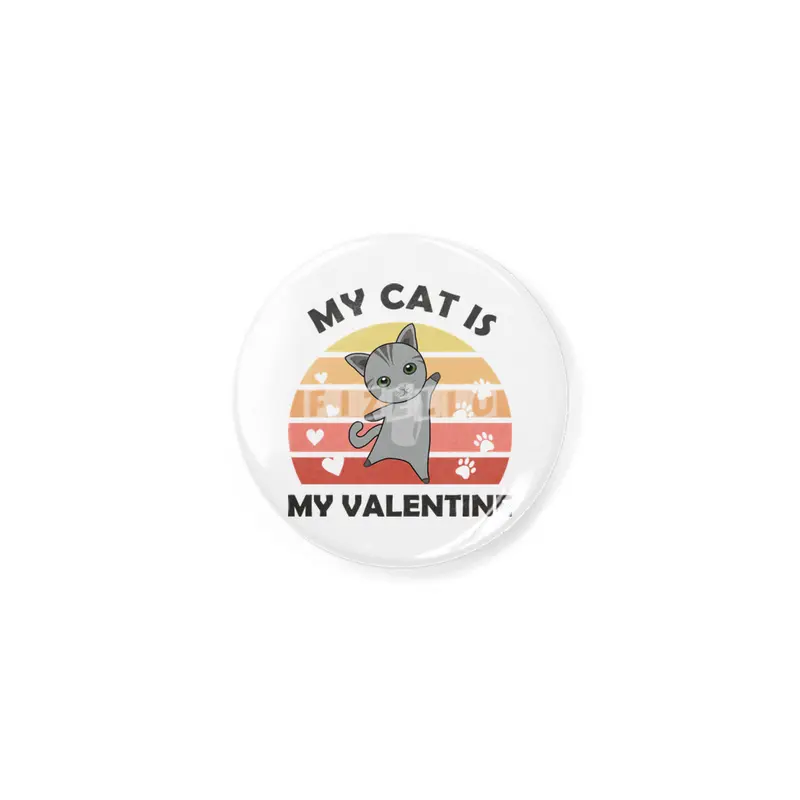 My Cat Is My Valentine Cat Heart Gray Vintage Açacak