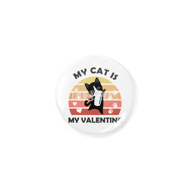 My Cat Is My Valentine Cats Black Heart Vintage Açacak