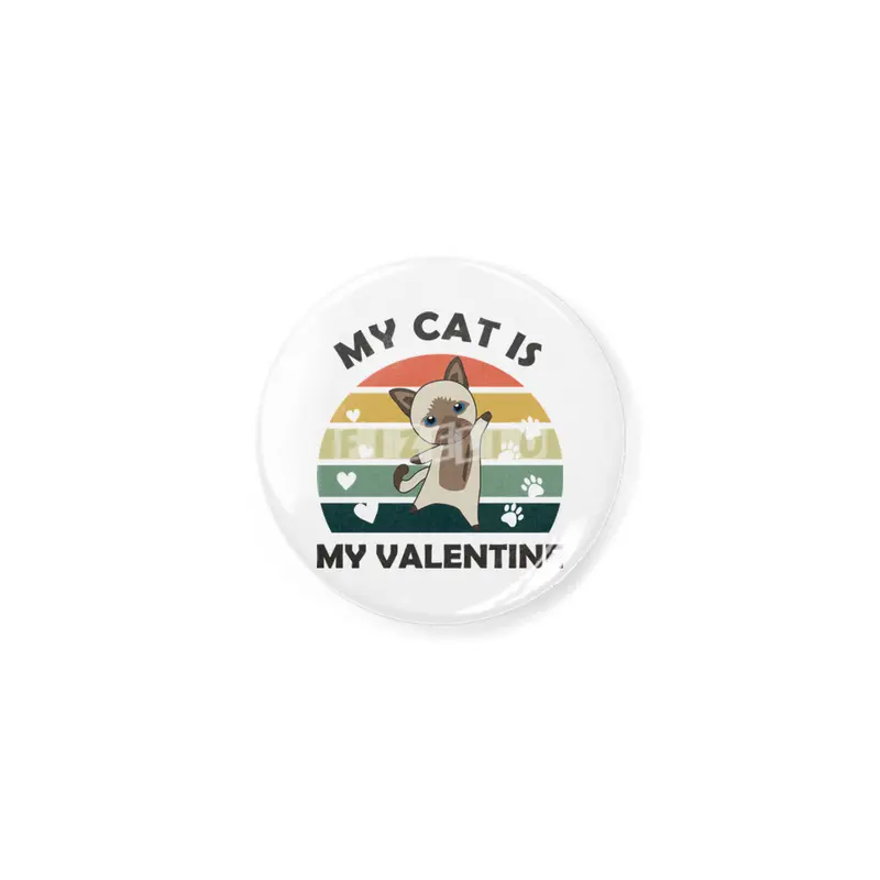 My Cat Is My Valentine Cats Vintage Siamese Cat Açacak