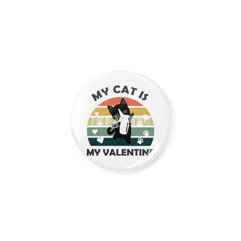 My Cat Is My Valentine Cute Black Cats Heart Açacak