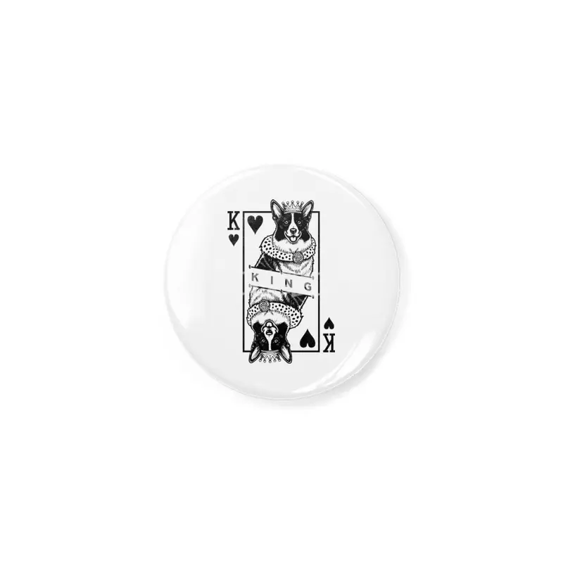 Cardigan Welsh Corgi King Of Hearts Funny Dog Lover Pop Art Açacak