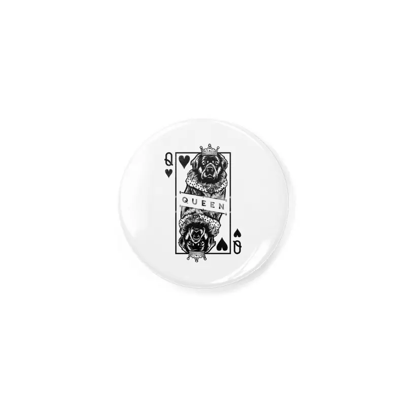 Newfoundland Queen Of Hearts Funny Dog Playing Card Pop Art Açacak