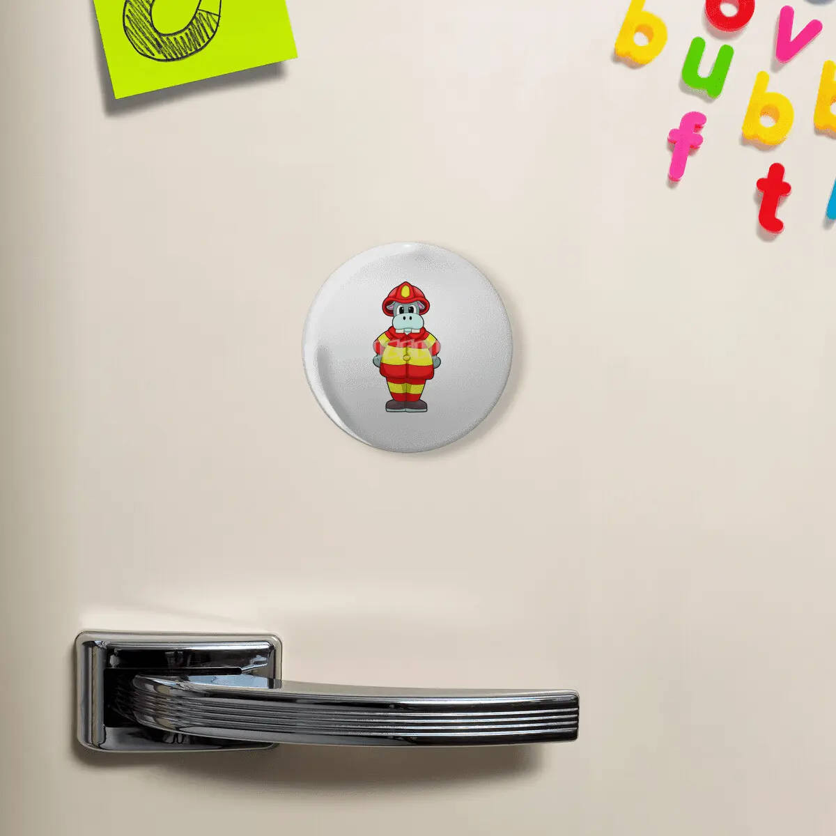 Hippo as Firefighter at Fire department with Hat Açacak