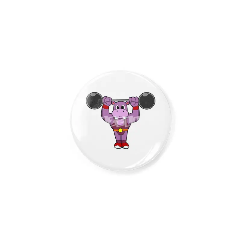 Hippo at Bodybuilding with Barbell Açacak