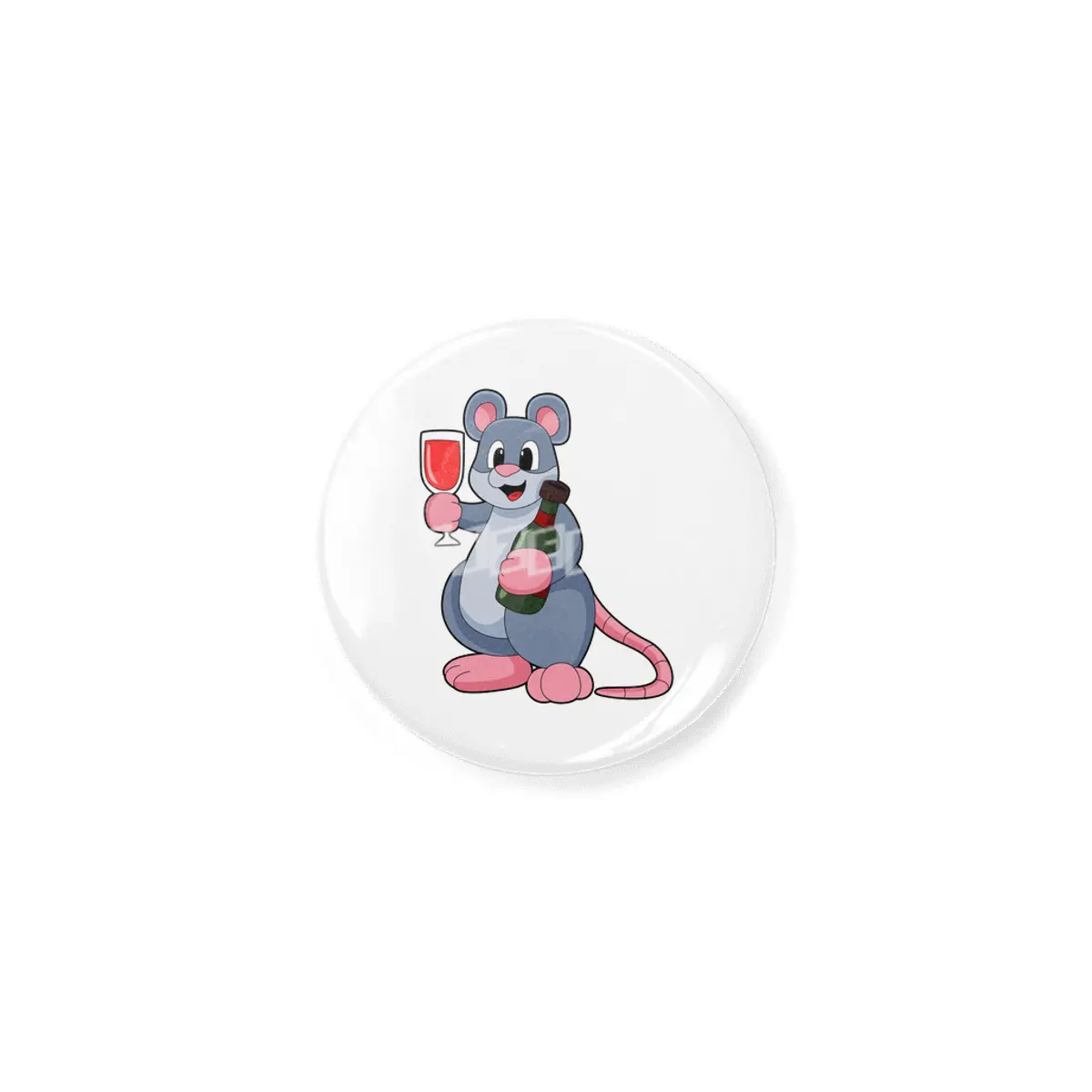 Mouse with Glass of Wine & Bottle Wine Açacak