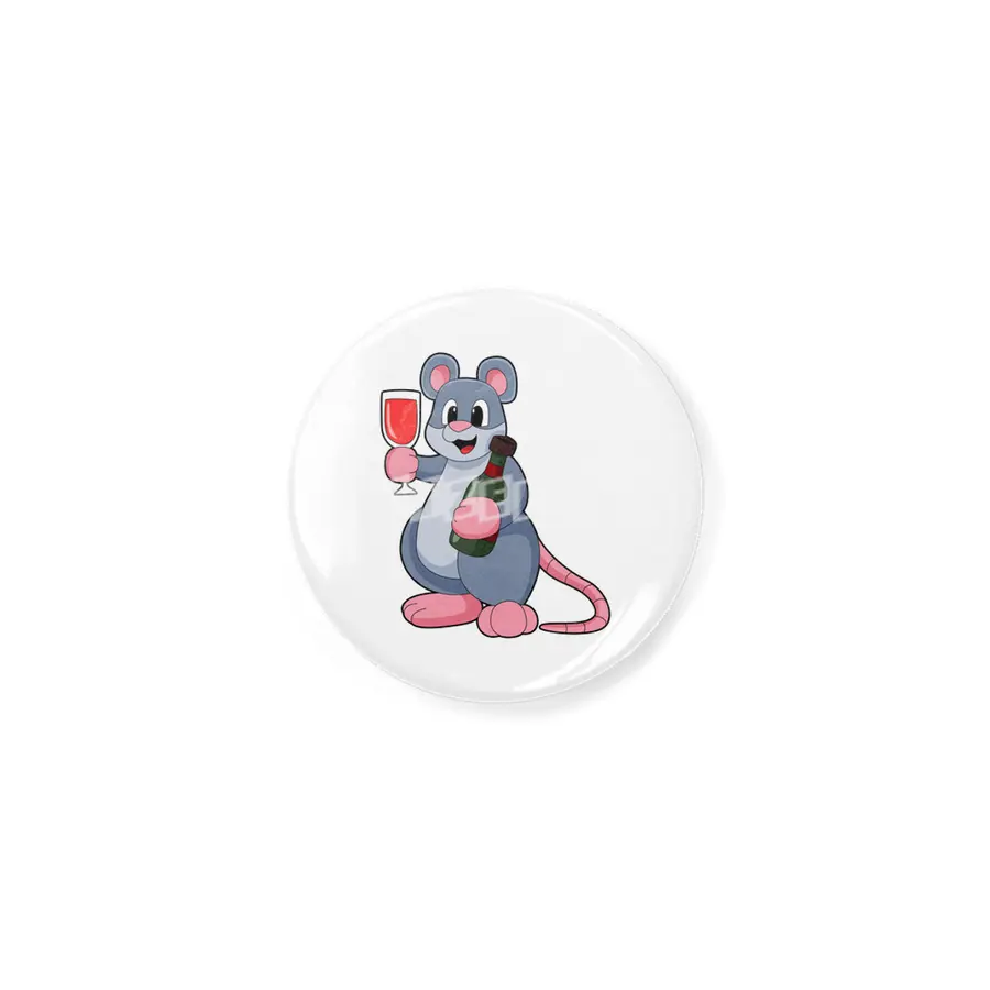 Mouse with Glass of Wine & Bottle Wine Açacak