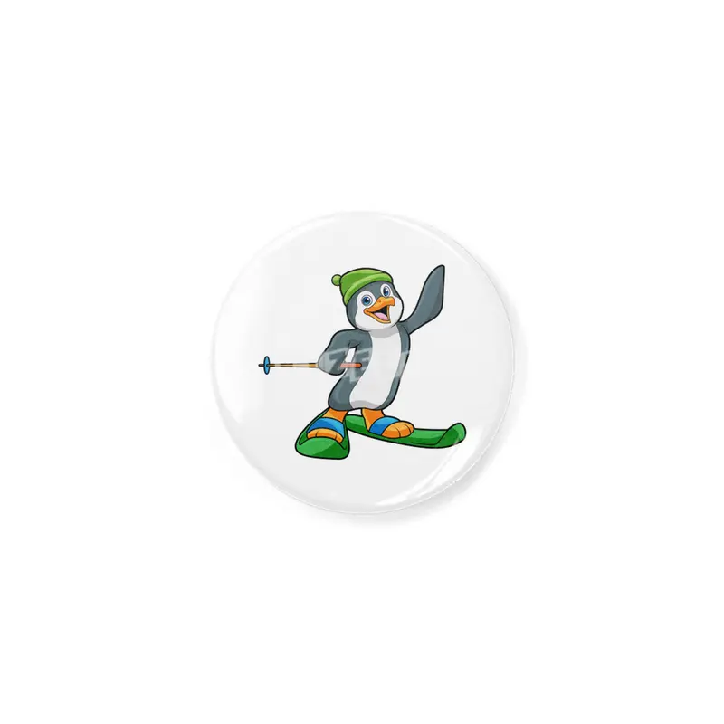 Penguin as Skier with Ski & Cap Açacak