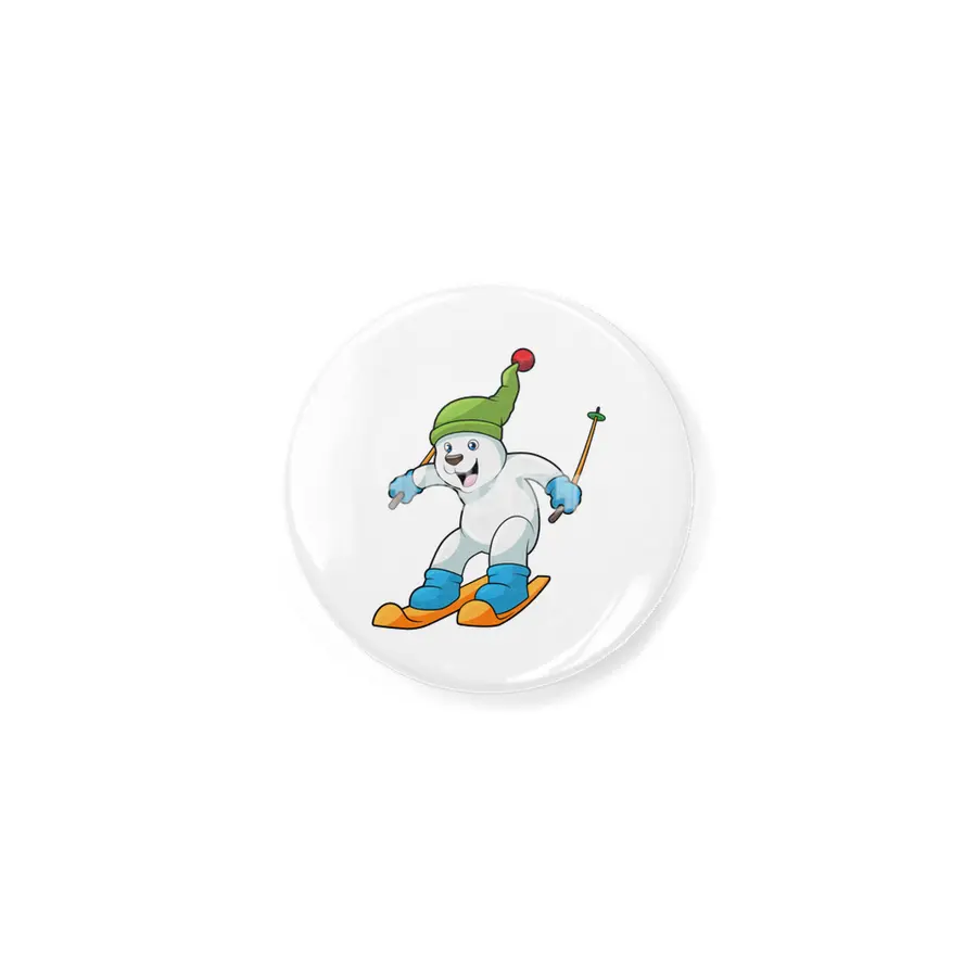 Polar bear as Skier with Ski & Bobble hat Açacak