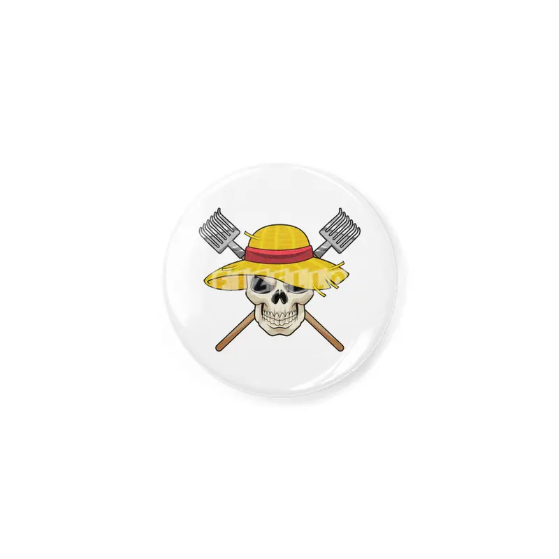 Skull with Hat as Farmer with Rake Açacak