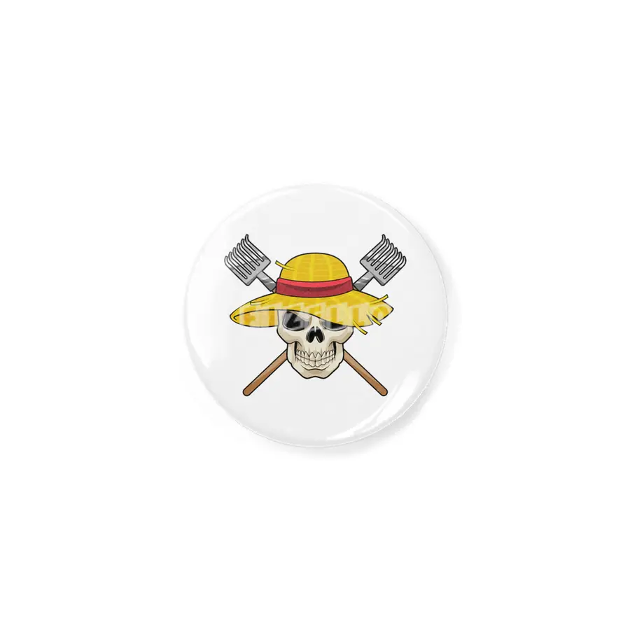 Skull with Hat as Farmer with Rake Açacak