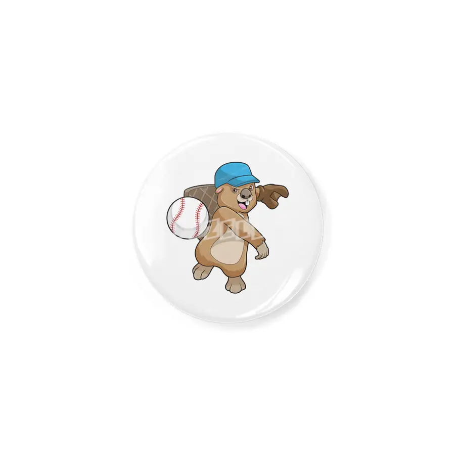 Beaver at Baseball Sports with Cap Açacak