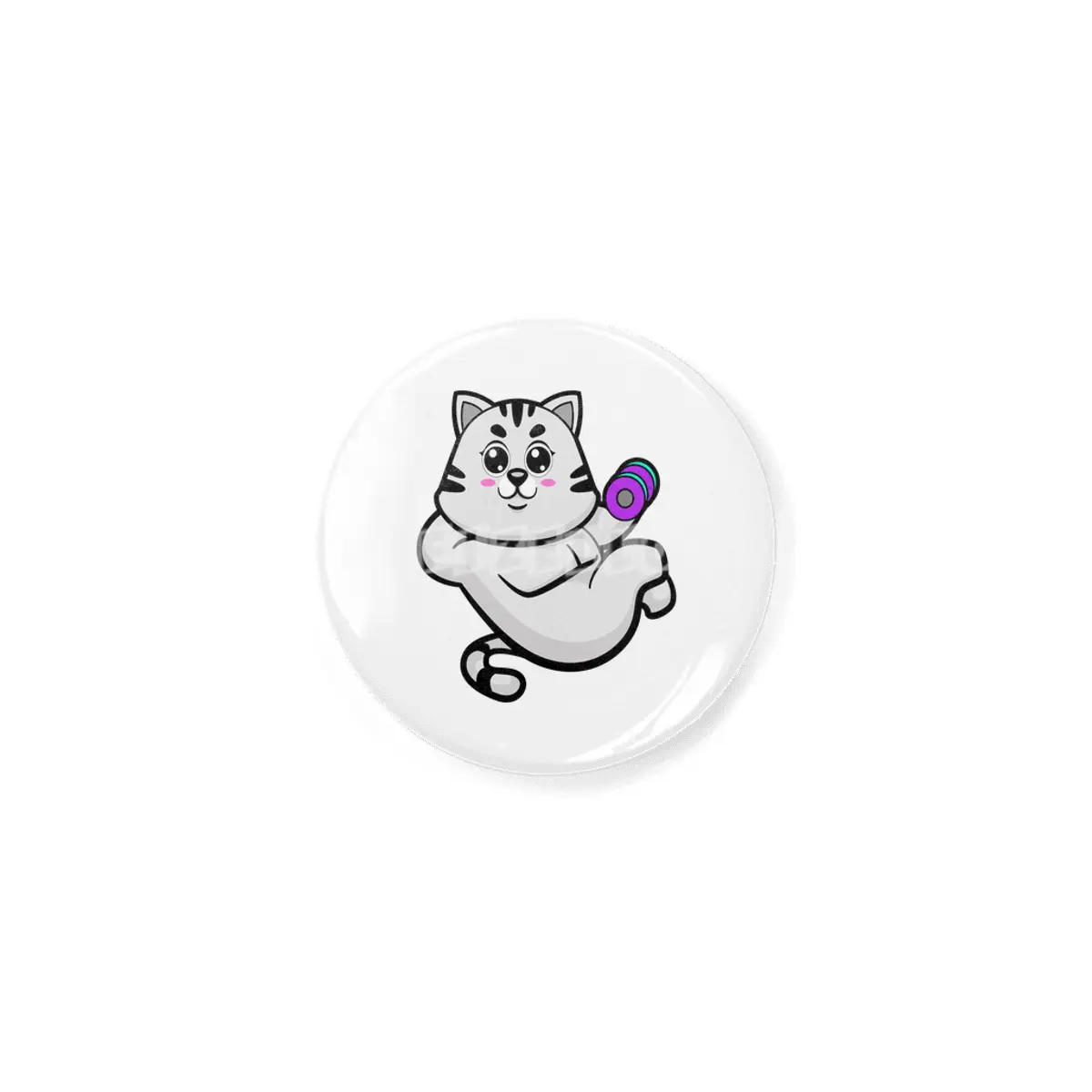 Cat as Bodybuilder with Dumbbell Açacak