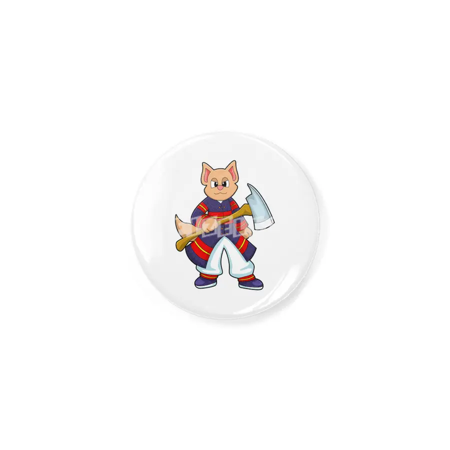 Cat as Firefighter at Fire department with Axe Açacak