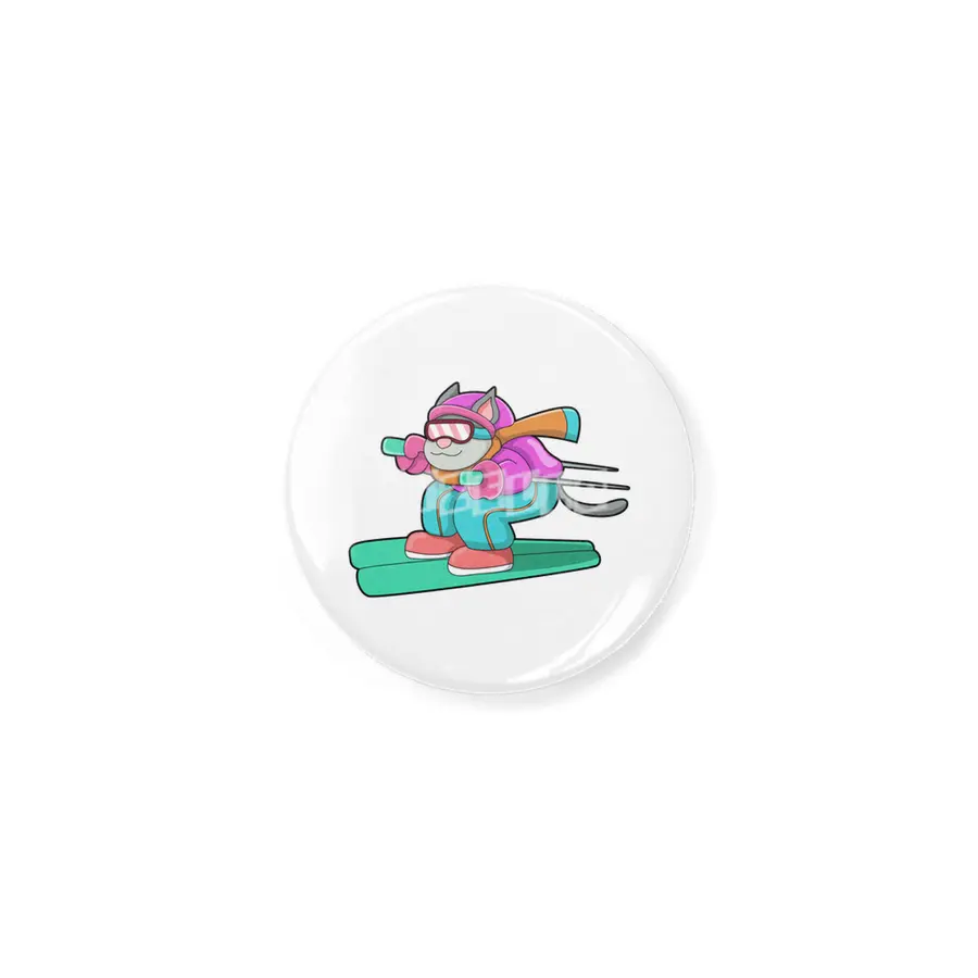 Cat as Ski jumper with Ski & Ski goggles Açacak