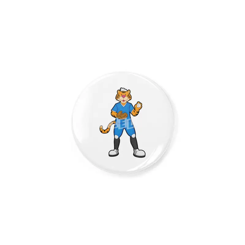 Tiger at Baseball with Baseball glove & Cap Açacak