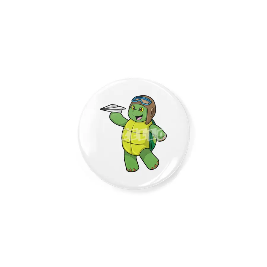 Pilot Turtle Turtle as Pilot with Paper plane Etiket - 8632 - Fizello