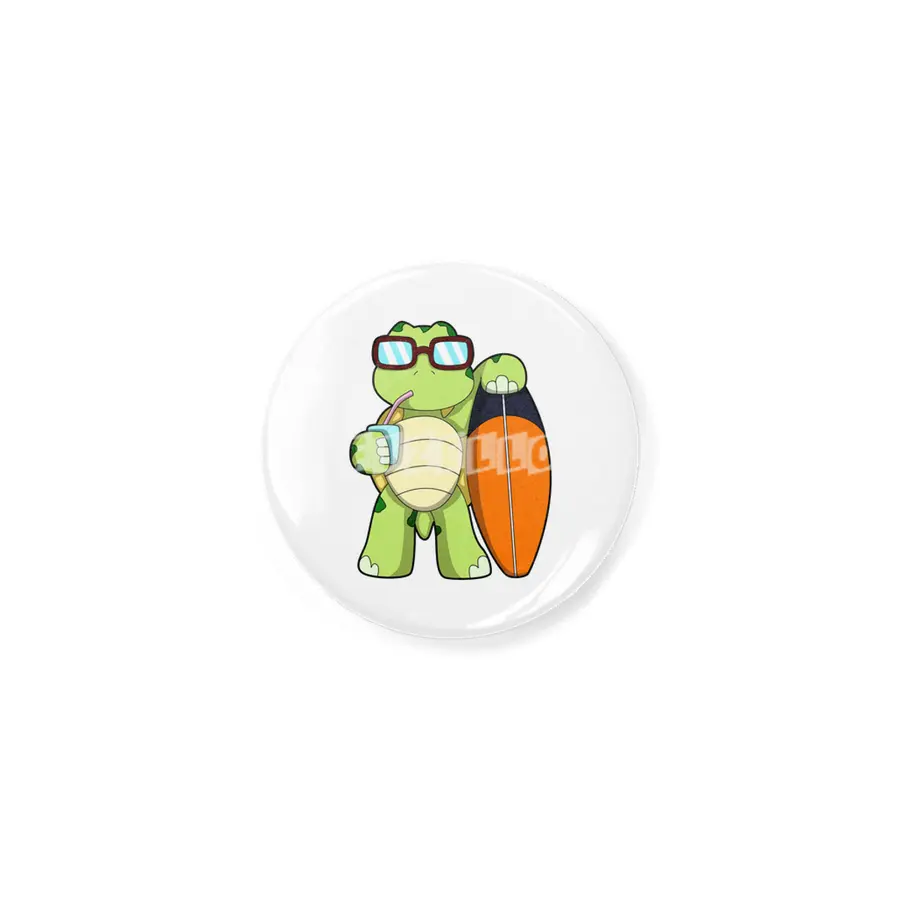 Turtle as Surfer with Surfboard & Drink Açacak